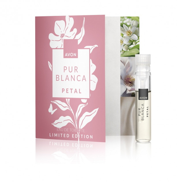 Листівка з пробним зразком Туалетної води Pur Blanca Petal